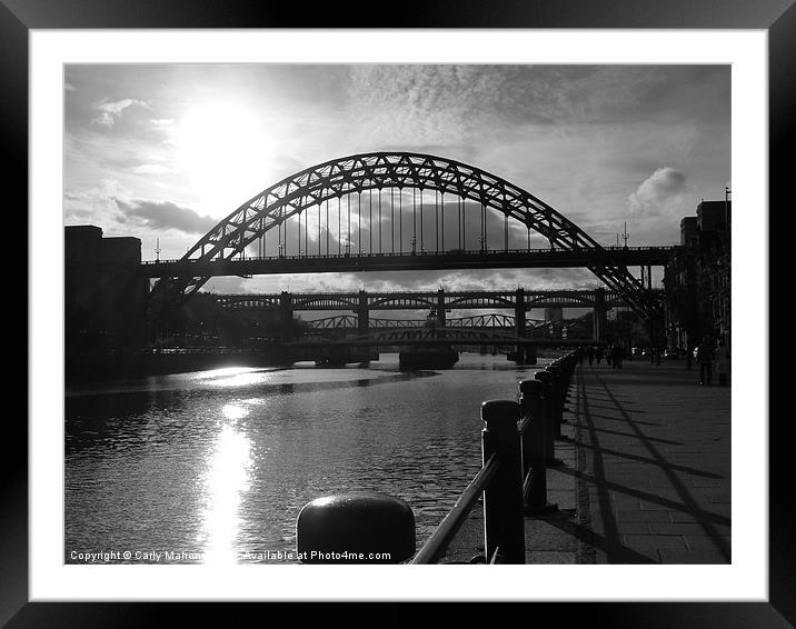 Tyne bridge from Newcastle Framed Mounted Print by Carly Mahone