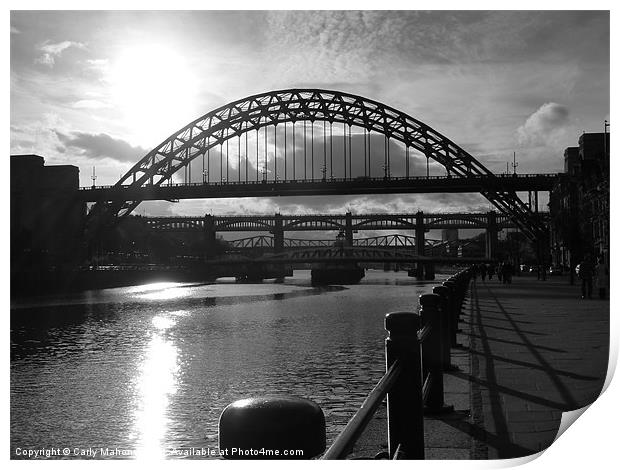 Tyne bridge from Newcastle Print by Carly Mahone