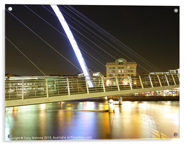 Millennium Bridge at Night Acrylic by Carly Mahone