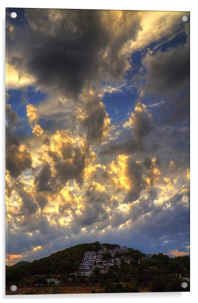 Clouds over Pueblo Espárragos Acrylic by Tom Gomez