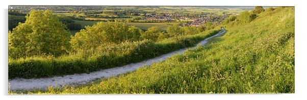 Chalk Path to Steyning Acrylic by Malcolm McHugh