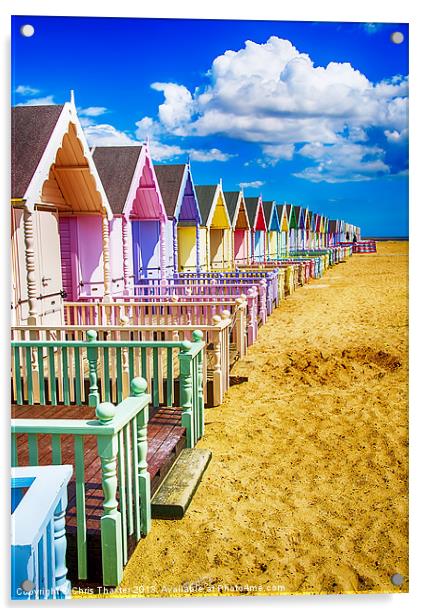 Pastel Beach Huts 2 Acrylic by Chris Thaxter