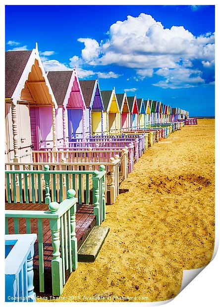Pastel Beach Huts 2 Print by Chris Thaxter