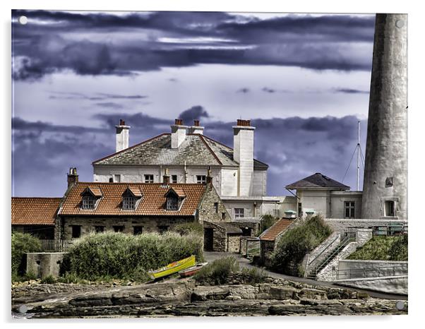 st marys lighthouse Acrylic by Robert Bennett
