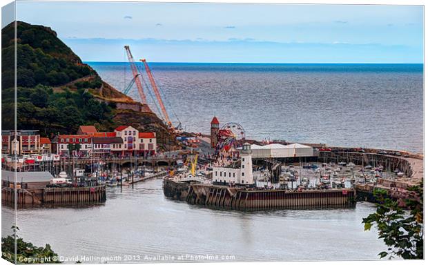 Scarborough Harbour Work in Progress Canvas Print by David Hollingworth