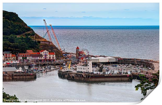 Scarborough Harbour Work in Progress Print by David Hollingworth