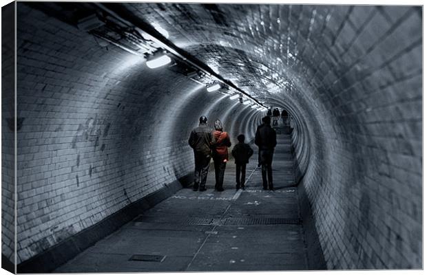 Walking Below The Thames Canvas Print by Steve Wilcox