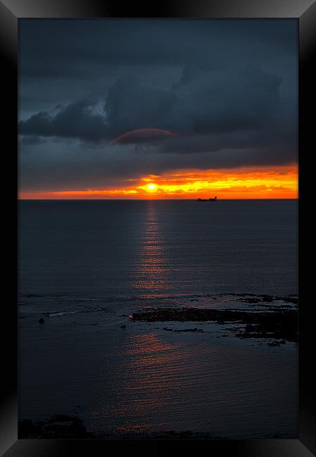 Sun rise over the North Sea Framed Print by Jim Jones
