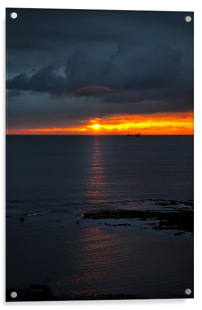 Sun rise over the North Sea Acrylic by Jim Jones