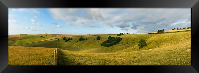 Looking South over Steyning Bowl Framed Print by Malcolm McHugh