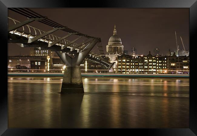 Millenium Bridge & St pauls Cathedral Framed Print by Malcolm Smith