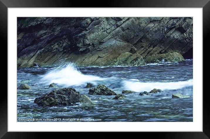 The wave Framed Mounted Print by Mark Hobson
