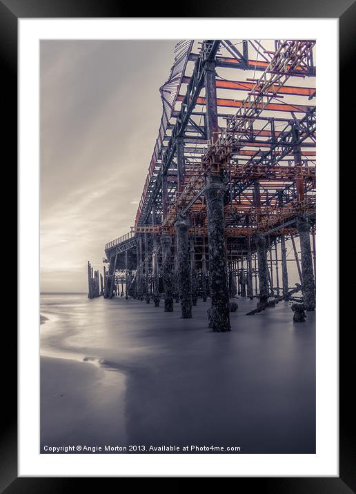 Rusted Pier Framed Mounted Print by Angie Morton