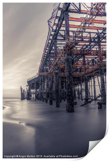 Rusted Pier Print by Angie Morton