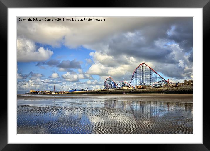Big One Reflections At Blackpool Framed Mounted Print by Jason Connolly