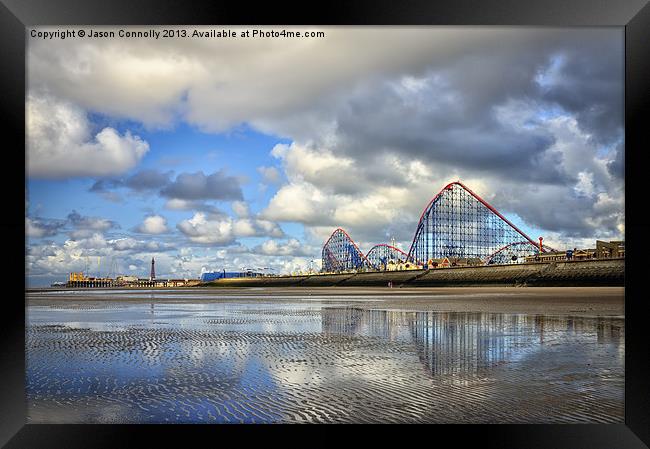 Big One Reflections At Blackpool Framed Print by Jason Connolly