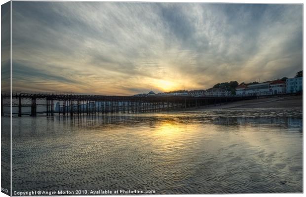 Hastings Sunset Canvas Print by Angie Morton
