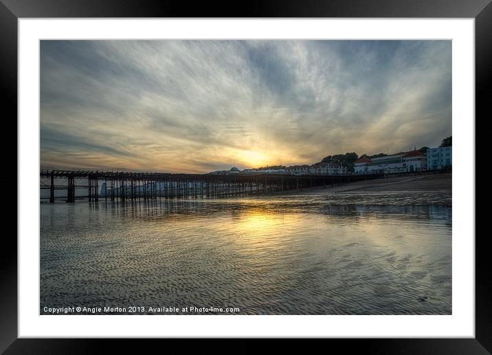 Hastings Sunset Framed Mounted Print by Angie Morton