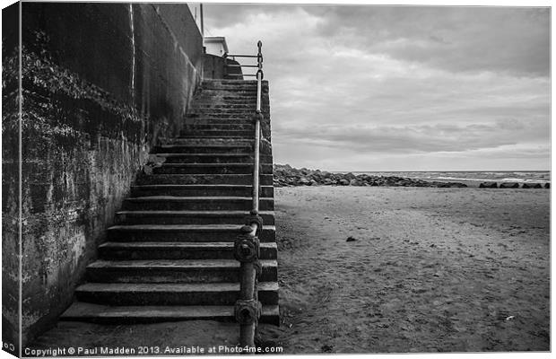 Wallasey Seafront Steps Canvas Print by Paul Madden