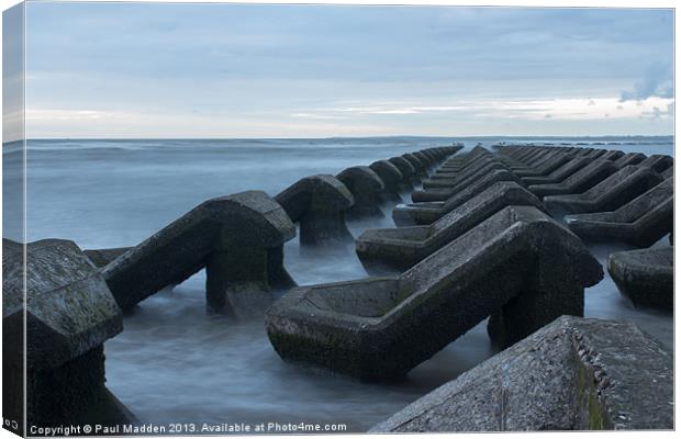 Wallasey Tide Breakers Canvas Print by Paul Madden