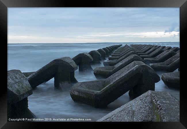 Wallasey Tide Breakers Framed Print by Paul Madden