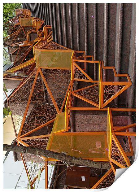 epic stairs installation Print by anne lyubareva