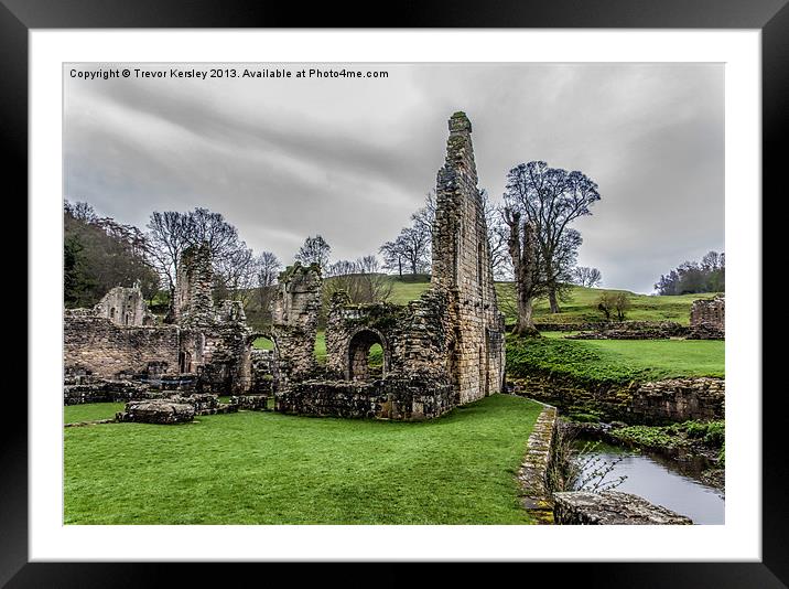 Ruins at Fountains Abbey Framed Mounted Print by Trevor Kersley RIP