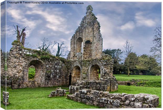 Ruins at Fountains Abbey Canvas Print by Trevor Kersley RIP