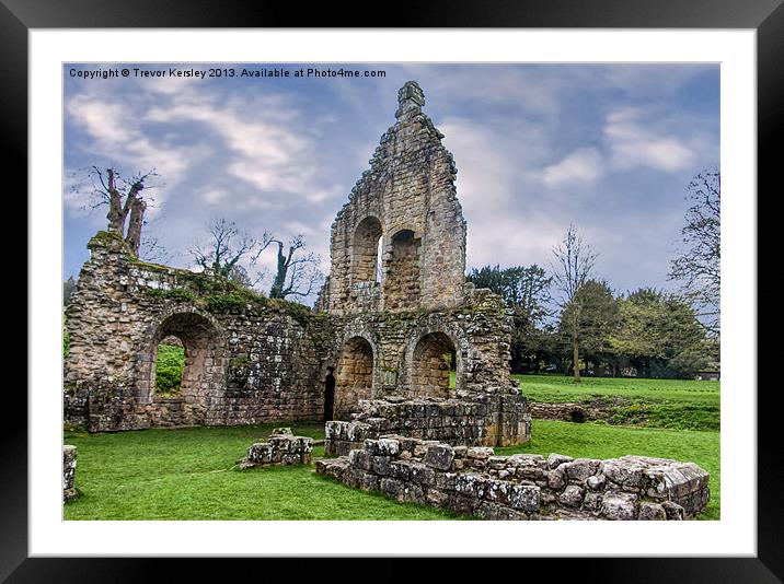 Ruins at Fountains Abbey Framed Mounted Print by Trevor Kersley RIP
