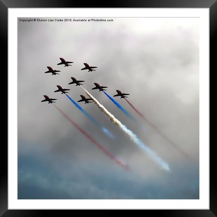 Red Arrows formation Framed Mounted Print by Sharon Lisa Clarke