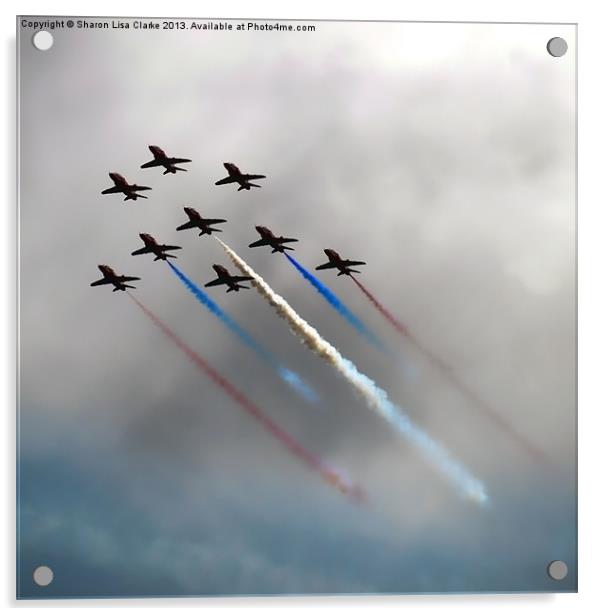 Red Arrows formation Acrylic by Sharon Lisa Clarke