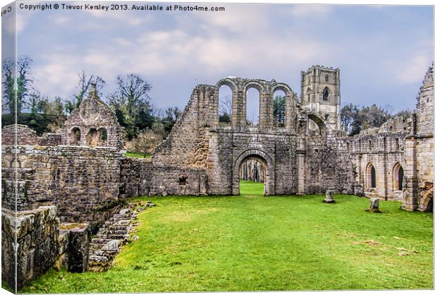 Ruins at Fountains Abbey Canvas Print by Trevor Kersley RIP
