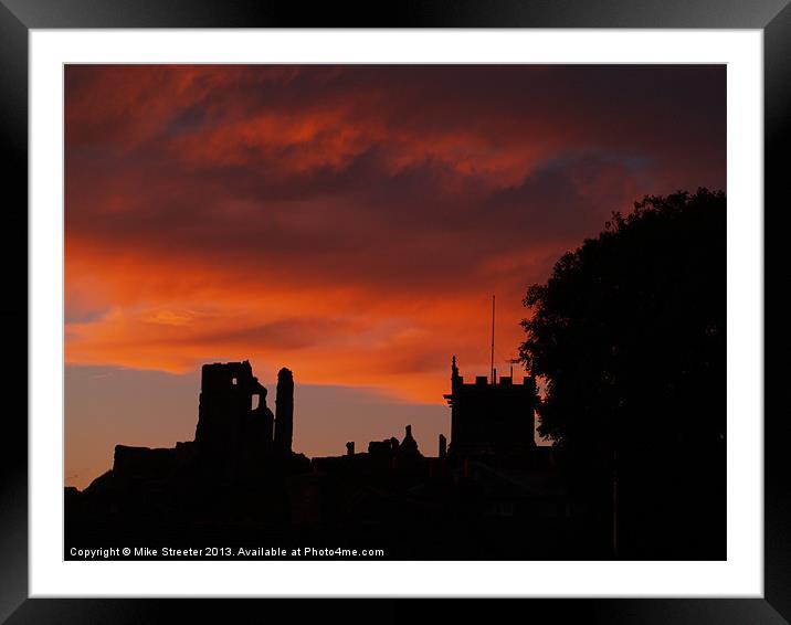 Sunset at Corfe Framed Mounted Print by Mike Streeter