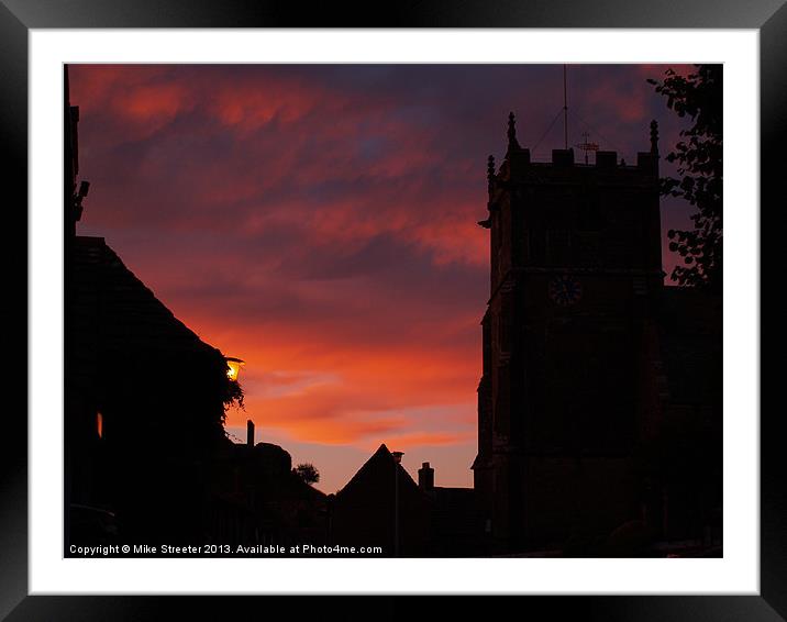 Corfe Castle Sunset 3 Framed Mounted Print by Mike Streeter