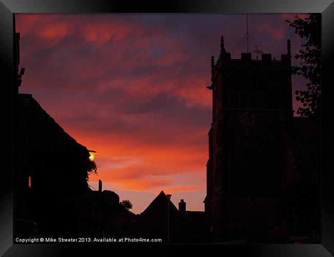 Corfe Castle Sunset 3 Framed Print by Mike Streeter