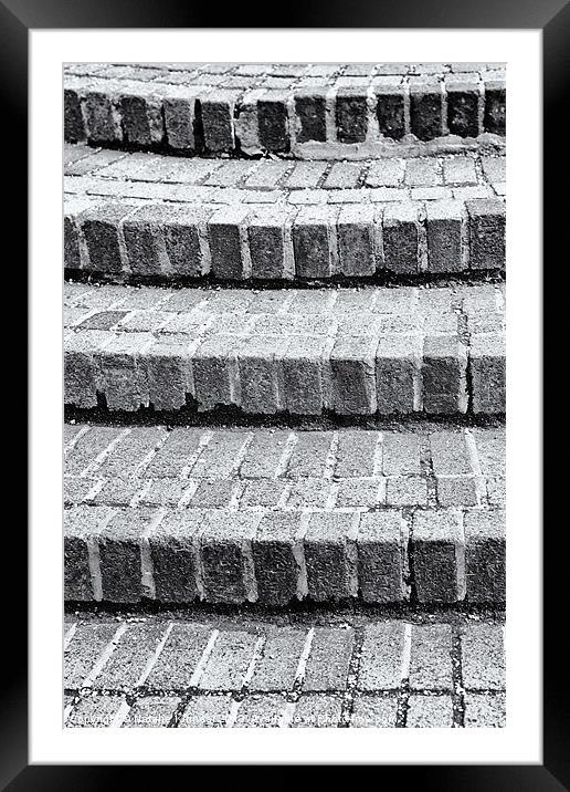 Brick Steps in Black and White - Natalie Kinnear P Framed Mounted Print by Natalie Kinnear