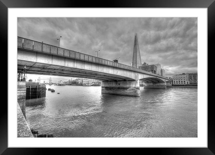 London Bridge Shard HDR Framed Mounted Print by David French