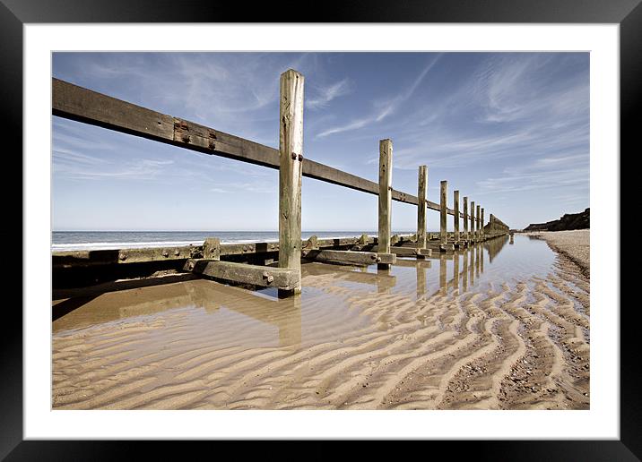 Happisburgh Reflections Framed Mounted Print by Paul Macro