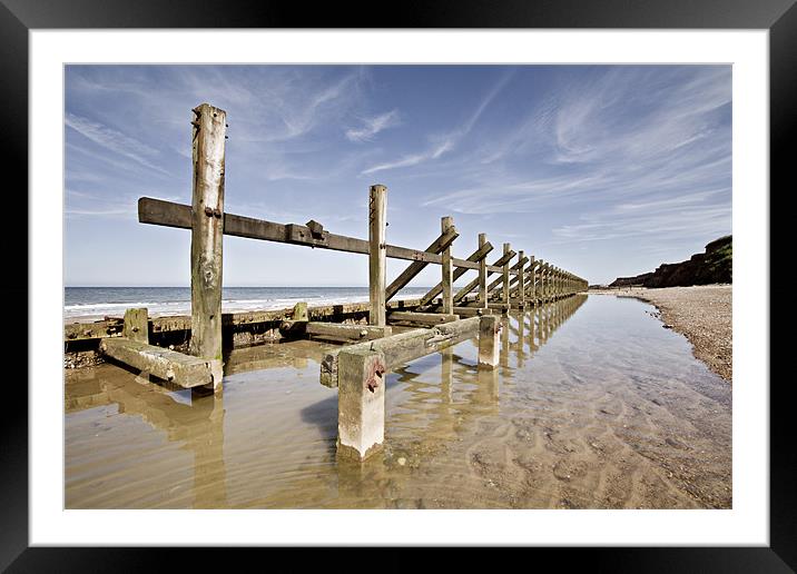 Happisburgh Beach Reflections Framed Mounted Print by Paul Macro