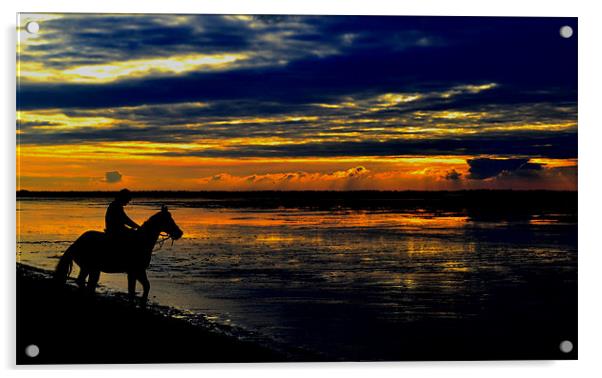 The Sunset Rider Acrylic by Jon Clifton