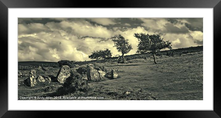 Dartmoor skies Framed Mounted Print by Andy dean
