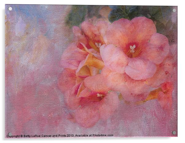 Trumpet Flowers # 6 Acrylic by Betty LaRue