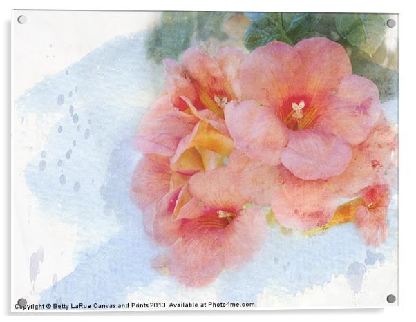 Trumpet Flowers # 4 Acrylic by Betty LaRue
