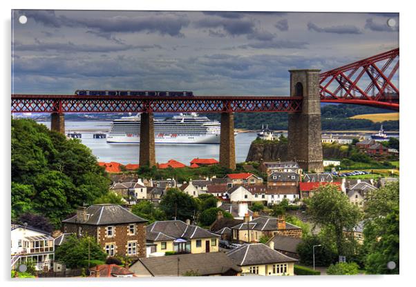 Cruise Ship in the Forth Acrylic by Tom Gomez