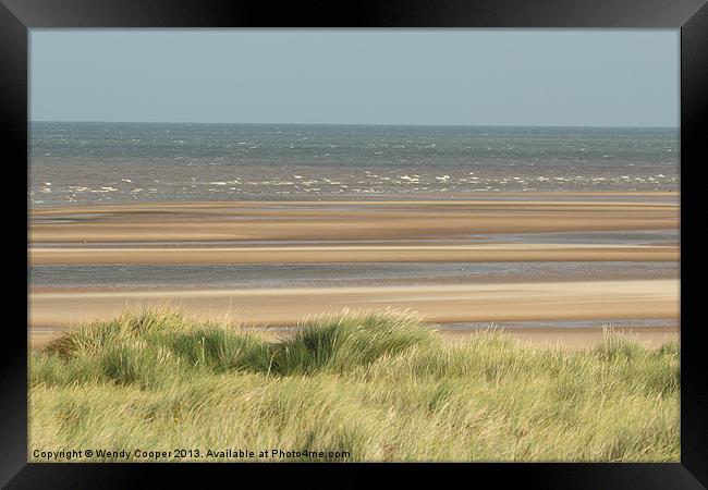 Norfolk Sky,Sea,Sand,Sod. Framed Print by Wendy Cooper