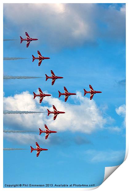 The Red Arrows 2013 Print by Phil Emmerson