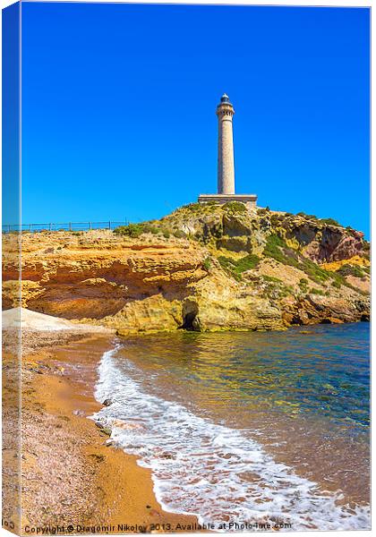 Cabo de Palos lighthouse on La Manga, Murcia, Spai Canvas Print by Dragomir Nikolov