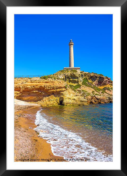 Cabo de Palos lighthouse on La Manga, Murcia, Spai Framed Mounted Print by Dragomir Nikolov