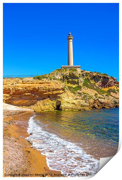 Cabo de Palos lighthouse on La Manga, Murcia, Spai Print by Dragomir Nikolov