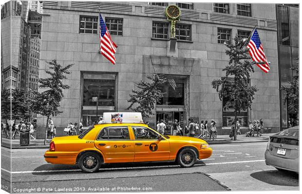 Yellow cab NYC Canvas Print by Pete Lawless